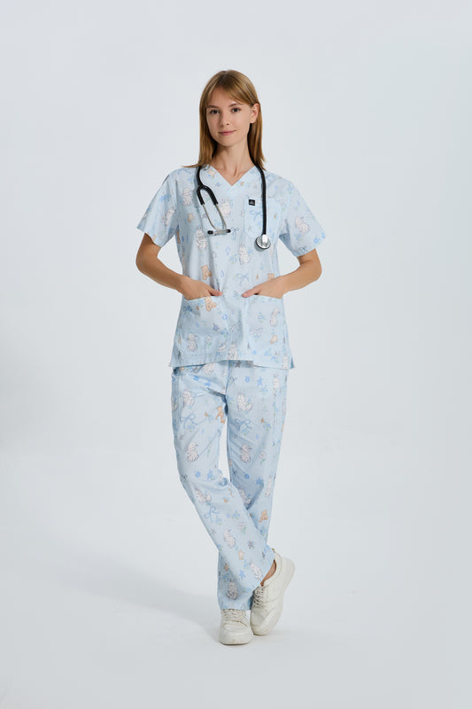 Bluebell Bunny Scrub Top