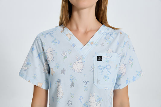 Bluebell Bunny Scrub Top
