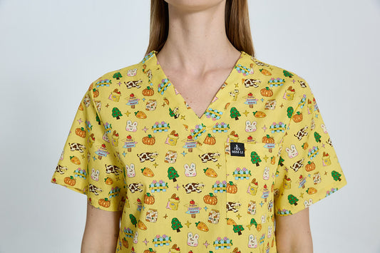 Happy farm friends scrub top (cotton)
