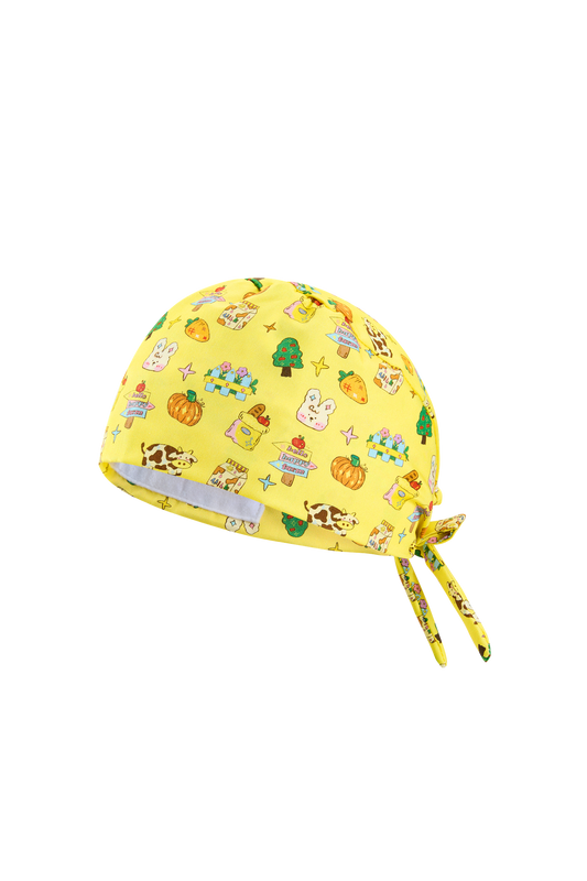 Happy farm friends surgical cap-tie back(cotton)