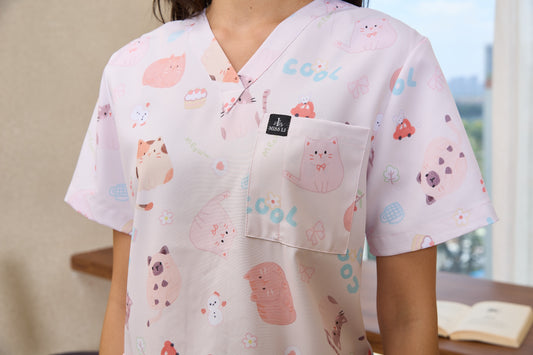 Kitty Gang scrub top
