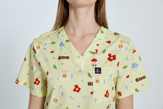Happy Egg Club scrub top (cotton)