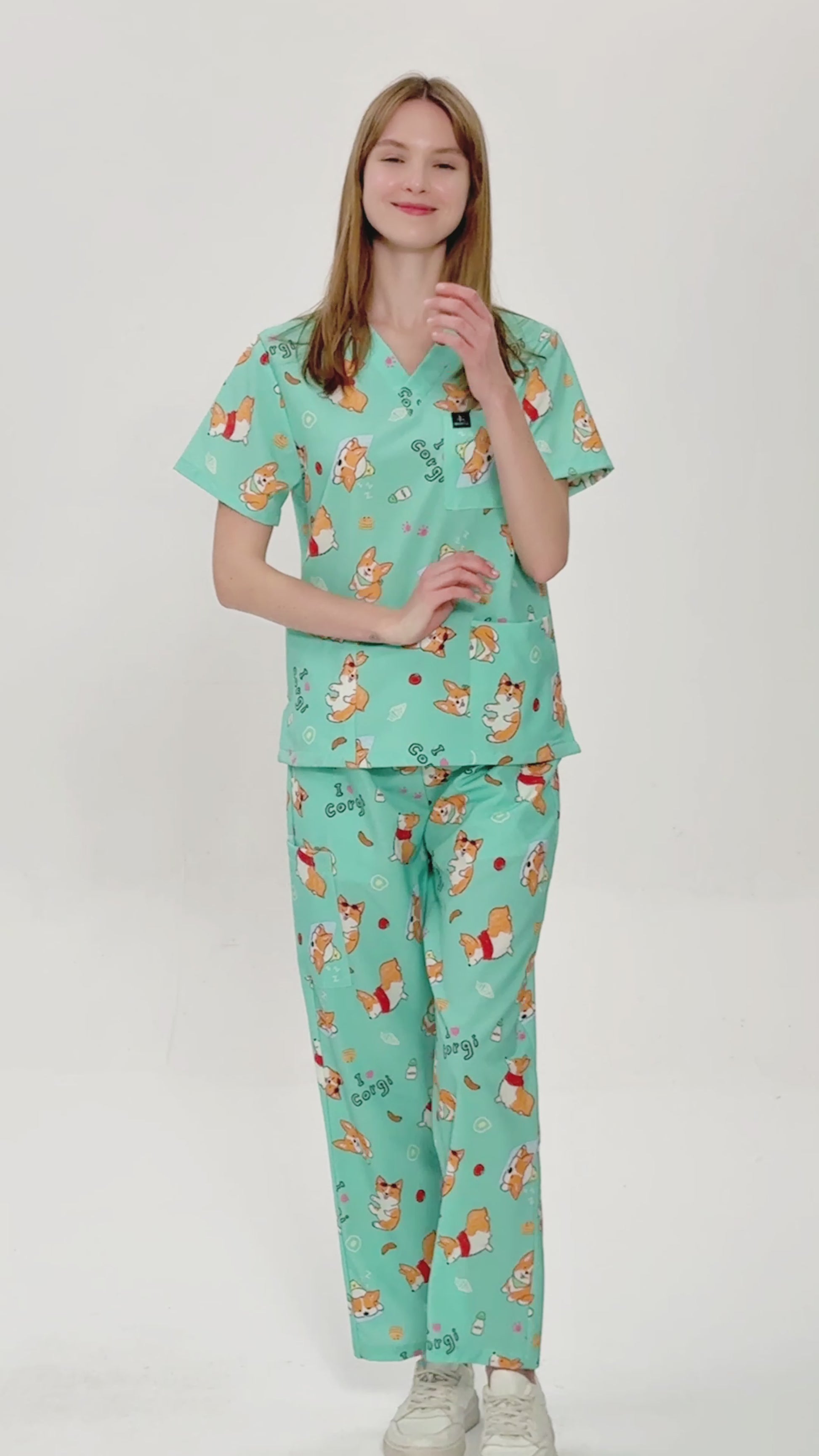 Corgi Party Scrub Pant